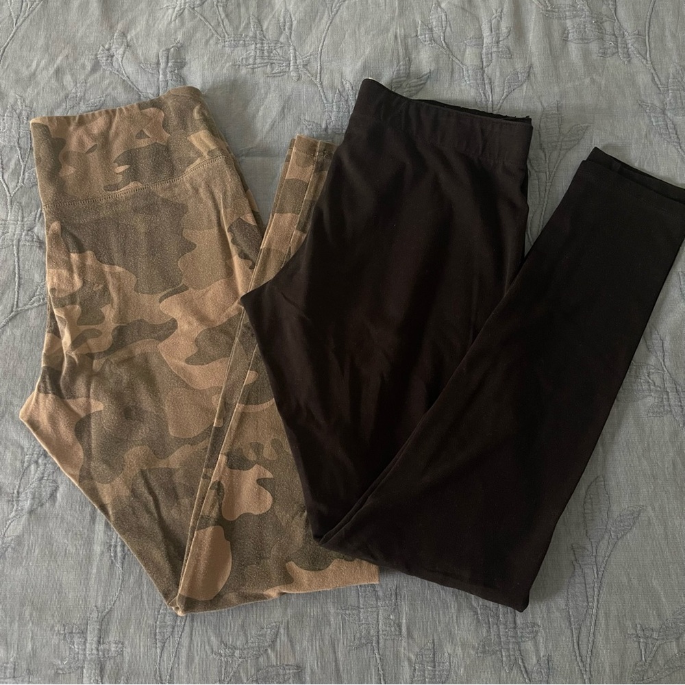 Camo and Black Leggings Set